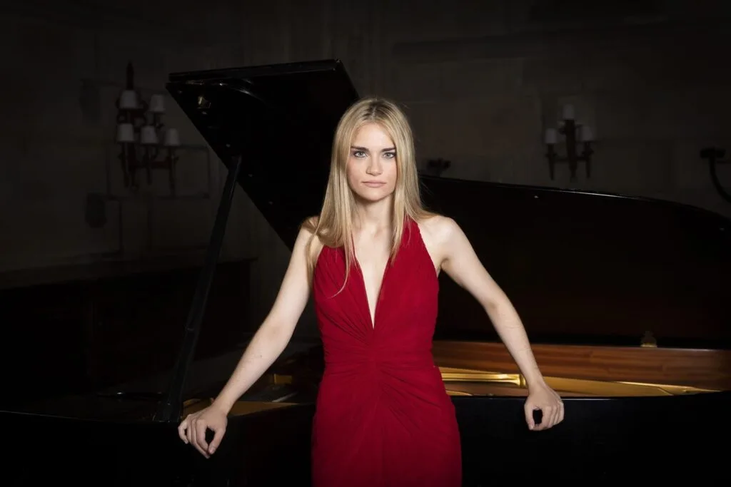 Beside the grand piano